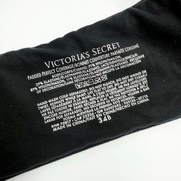 Victoria’s Secret Black Padded Perfect Coverage Bra - US 34B - Picture 8 of 8